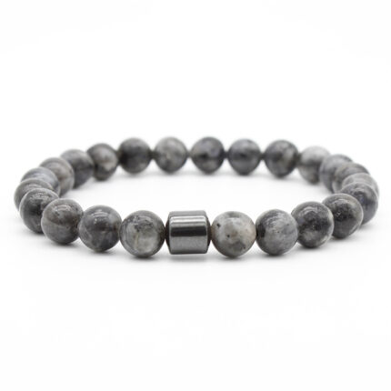 Gray Stone Ελαστικό Βραχιόλι με Φυσικές Πέτρες | Elastic Bracelet with Natural Grey Stones