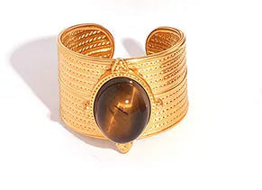 Γυναικείο Δαχτυλίδι με Φυσική Πέτρα Tiger Eye