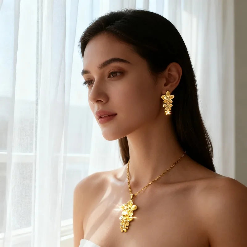 Γυναικείο Σετ Κολιέ-Σκουλαρίκια