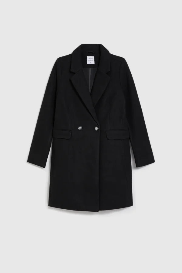 Γυναικείο Διπλόκουμπο Παλτό Μαύρο | Women's Double-Button Coat Black