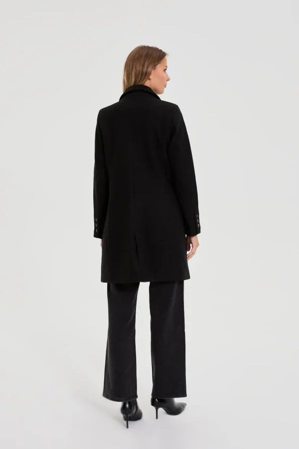 Γυναικείο Διπλόκουμπο Παλτό Μαύρο | Women's Double-Button Coat Black