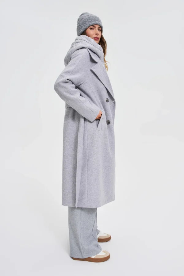 Γυναικείο Μακρύ Παλτό Γκρι Mel | Women's Long Coat Grey Mel