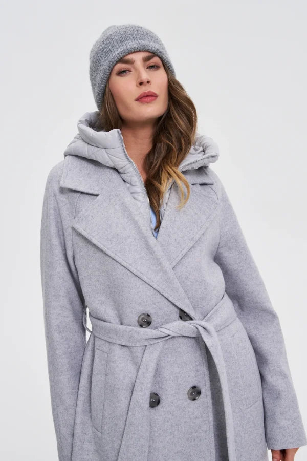 Γυναικείο Μακρύ Παλτό Γκρι Mel | Women's Long Coat Grey Mel