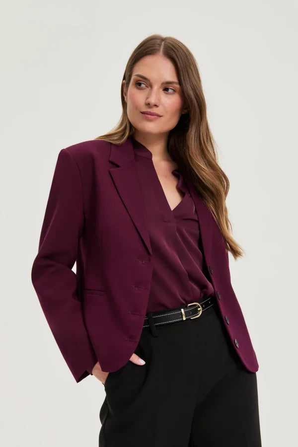 Σακάκι Γυναικείο Μεσάτο Burgundy-MOODO  |