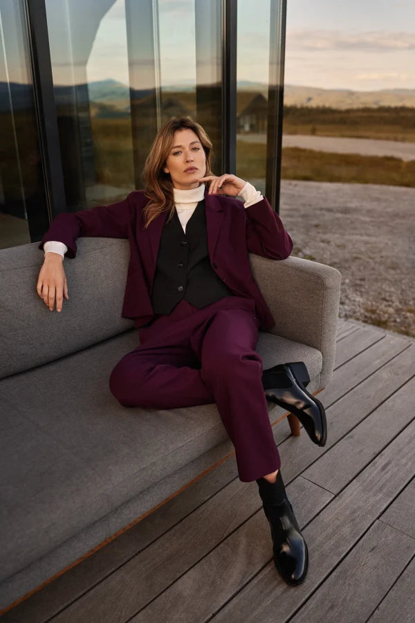 Παντελόνι Γυναικείο Burgundy-MOODO | Women's Burgundy Pants-MOODO