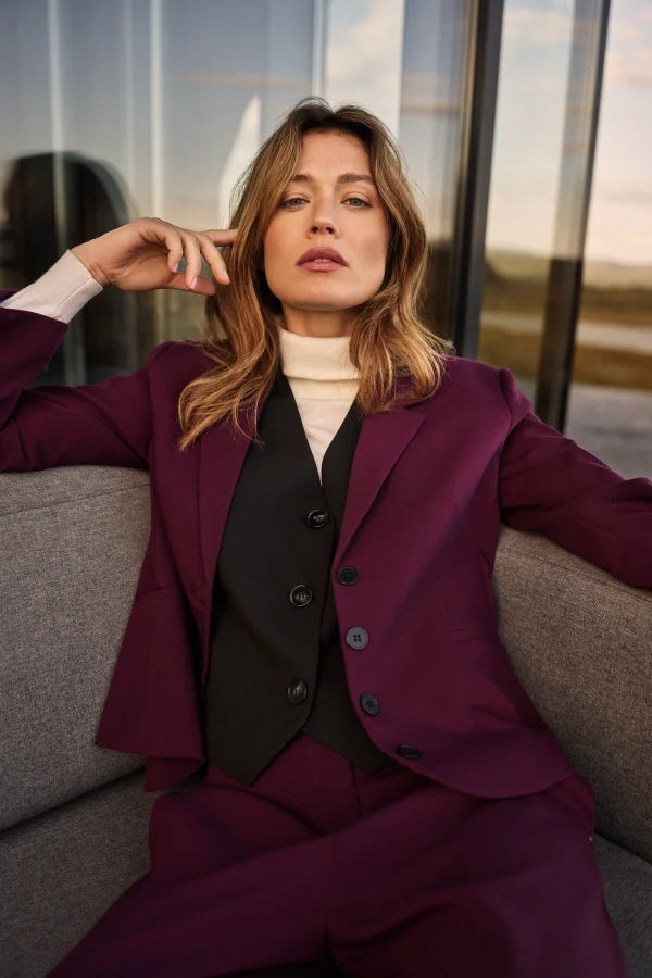 Σακάκι Γυναικείο Μεσάτο Burgundy-MOODO  |