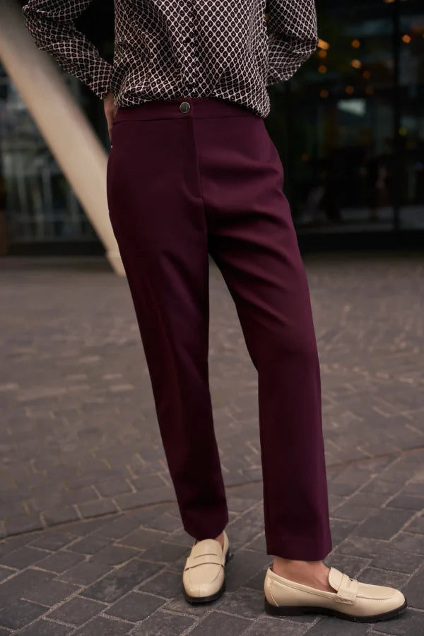 Παντελόνι Γυναικείο Burgundy-MOODO | Women's Burgundy Pants-MOODO