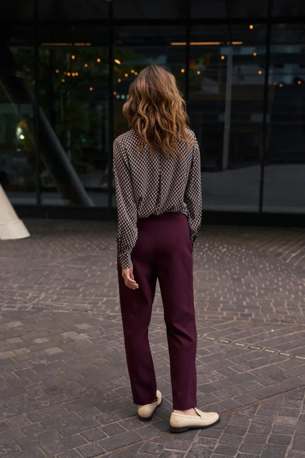 Παντελόνι Γυναικείο Burgundy-MOODO | Women's Burgundy Pants-MOODO