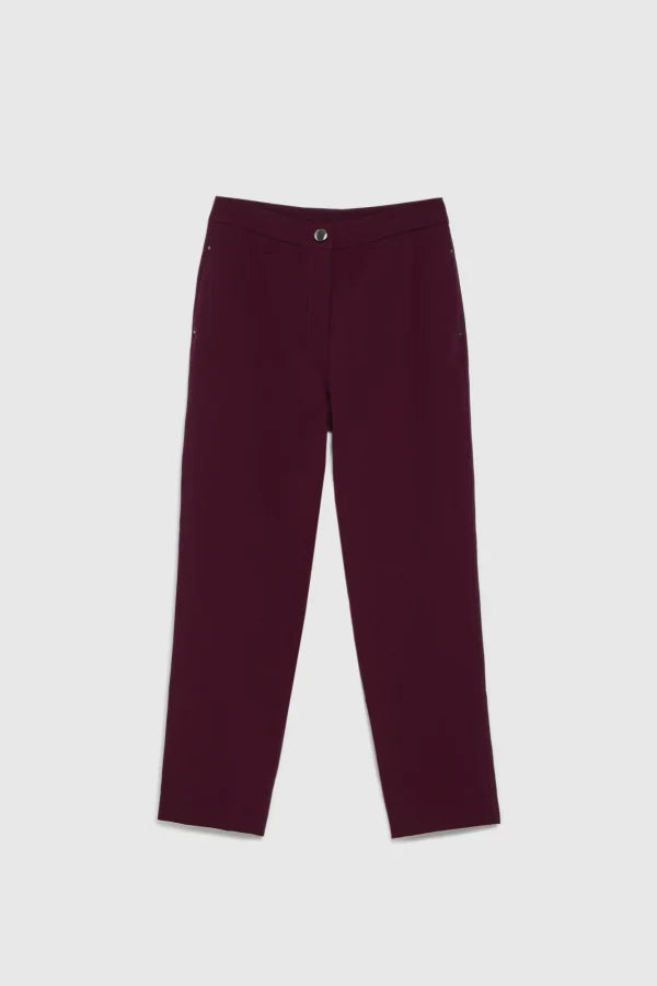 Παντελόνι Γυναικείο Burgundy-MOODO | Women's Burgundy Pants-MOODO