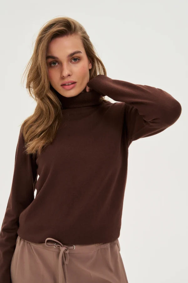 Πουλόβερ Γυναικείο Ζιβάγκο Coffee-MOODO | Women's Τurtleneck Sweater Coffee