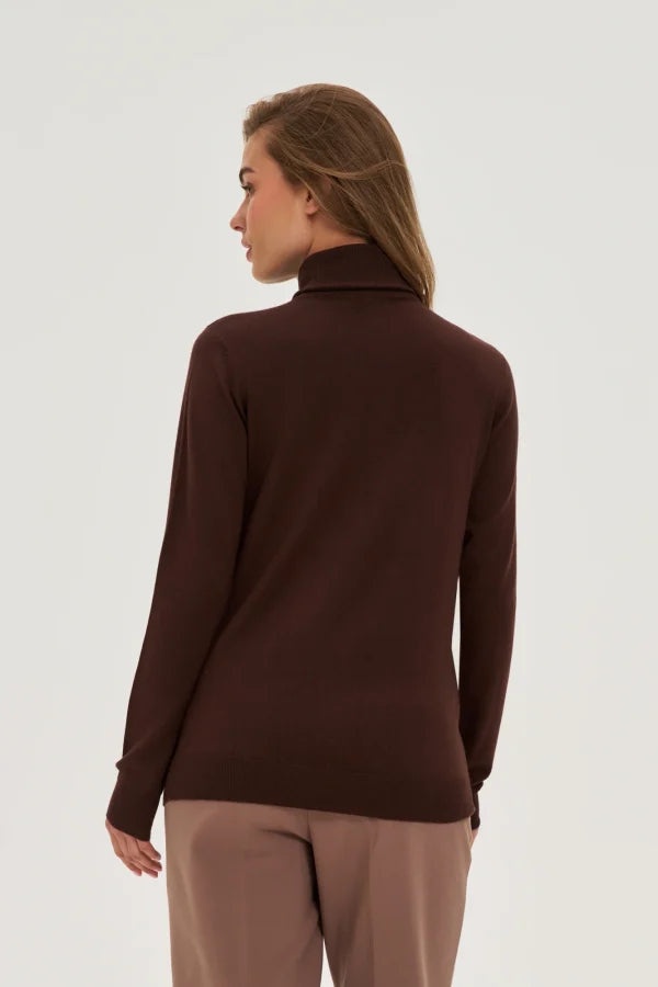 Πουλόβερ Γυναικείο Ζιβάγκο Coffee-MOODO | Women's Τurtleneck Sweater Coffee