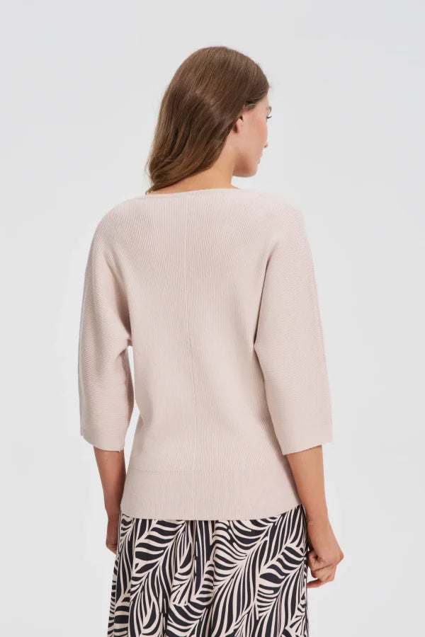 Πουλόβερ Γυναικείο Μανίκια 3/4 Beige - MOODO