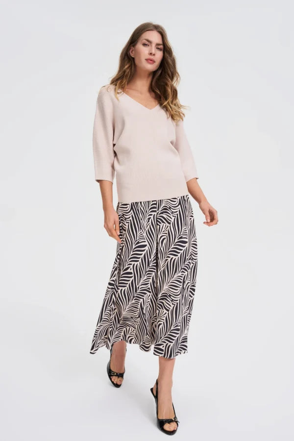 Πουλόβερ Γυναικείο Μανίκια 3/4 Beige - MOODO