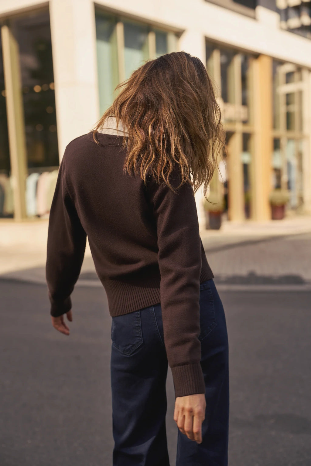 Ζακέτα Γυναικεία με Διακοσμητικό Κουμπί Brown | Women's Cardigan with Decorative Button Brown