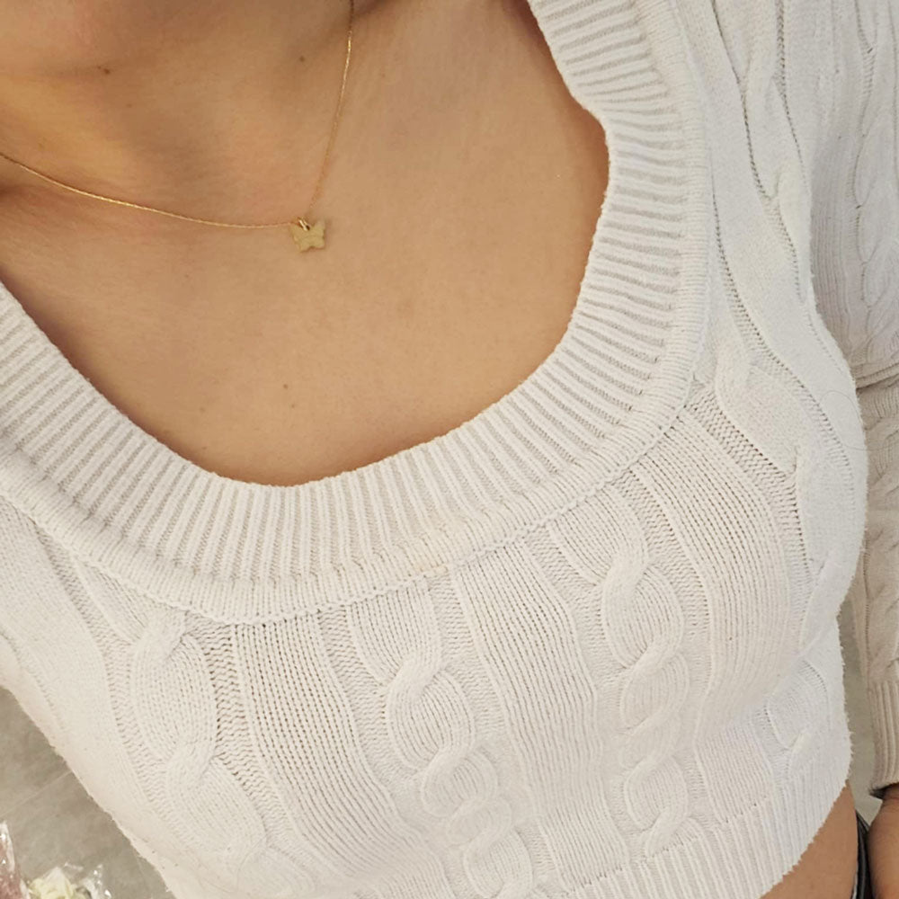 Γυναικείο Ατσάλινο Κολιέ Με Πεταλούδα – Women’s Steel Butterfly Necklace