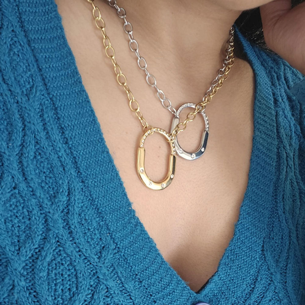 Γυναικείο Ατσάλινο Κολιέ Με Κρεμαστό Στοιχείο – Women’s Steel Necklace With Pendant Element