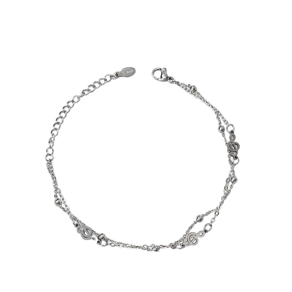 Γυναικείο Ατσάλινο Βραχιόλι με Διπλή Αλυσίδα – Women’s Steel Bracelet With Double Chain