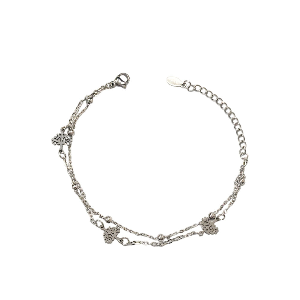 Γυναικείο Ατσάλινο Βραχιόλι με Διπλή Αλυσίδα – Women’s Steel Bracelet with Double Chain