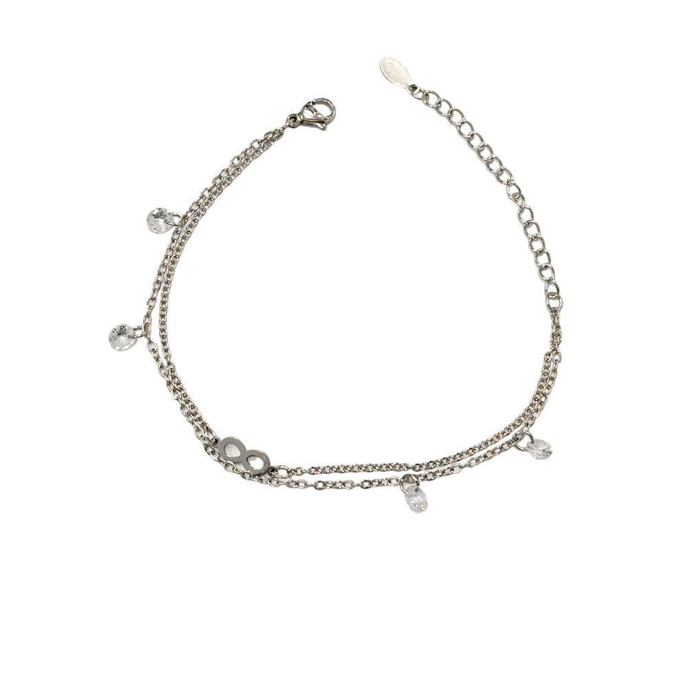 Γυναικείο Ατσάλινο Βραχιόλι Με Διπλή Αλυσίδα – Women’s Steel Bracelet with Double Chain