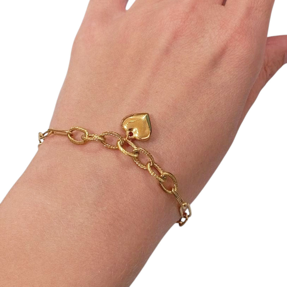 Βραχιόλι ατσάλινο με Κρεμαστή Καρδιά – Bracelet with Heart Charm