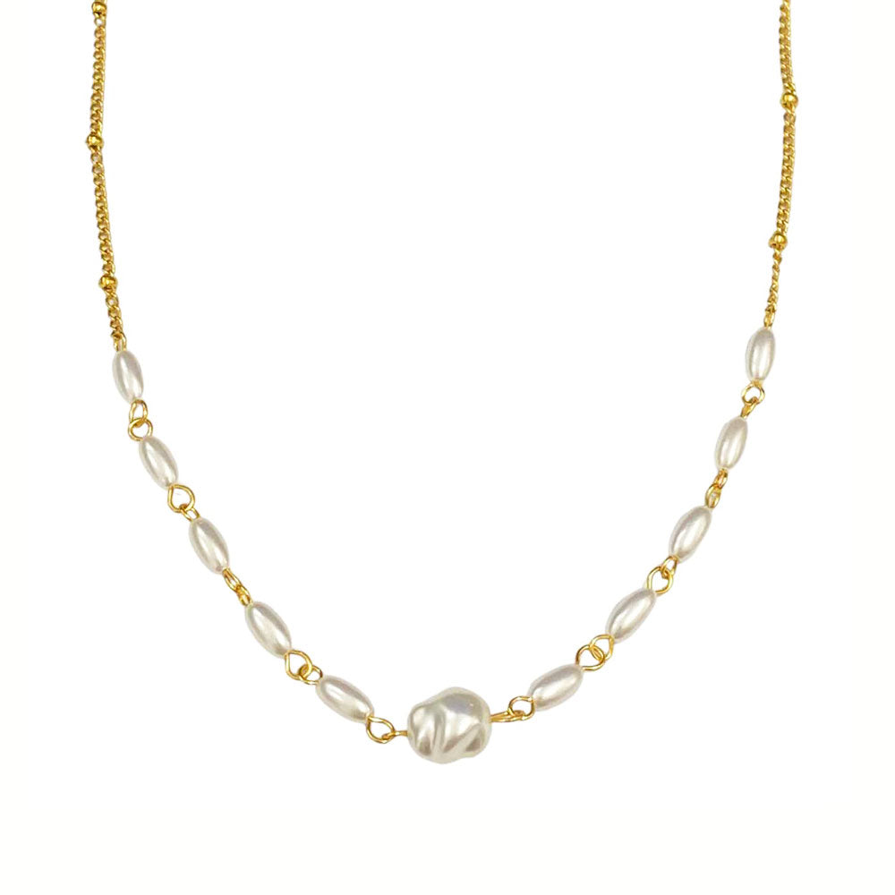 Γυναικείο Ατσάλινο Κολιέ με "Πέρλες" – Women’s Steel Necklace with "Pearls"