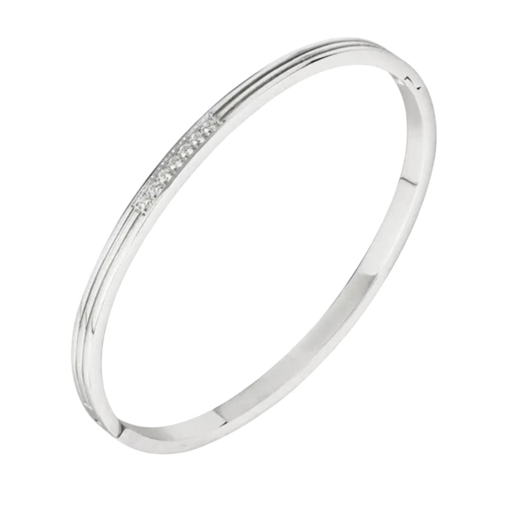 Γυναικεία Χειροπέδα Λεπτή Απο Ανοξείδωτο Ατσάλι Με Πέτρες Ζιργκόν – Women’s Thin Stainless Steel Handcuffs With Zircon Stones