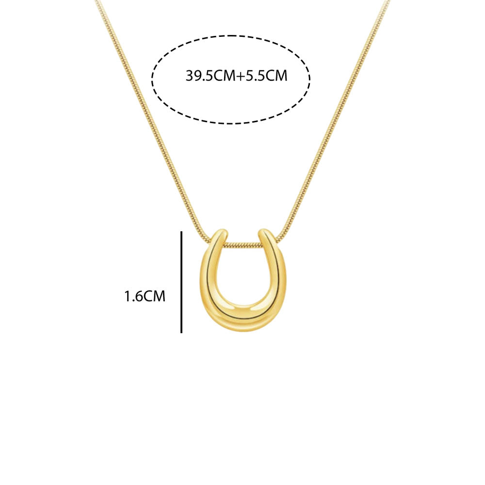 Γυναικείο Ατσάλινο Κολιέ Με Κρεμαστό Πέταλο – Women’s Steel Necklace With Horseshoe Pendant