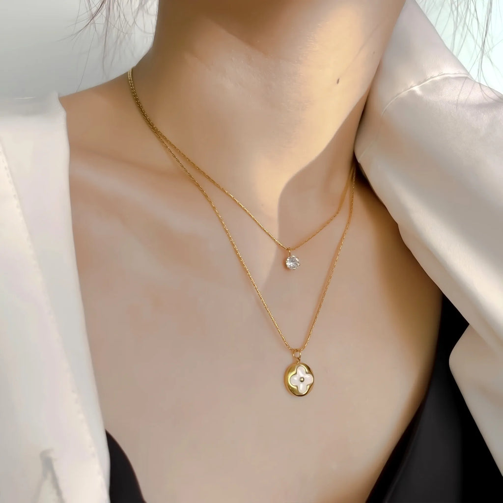 Γυναικείο Κολιέ Με Διπλή Αλυσίδα Από Ανοξείδωτο Ατσάλι – Women’s Necklace With Double Chain Made of Stainless Steel