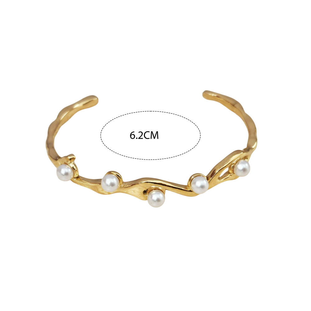 Γυναικεία Ατσάλινη Χειροπέδα Βέργα Με Πέρλες – Women’s Steel Handcuffs Rod With Pearls