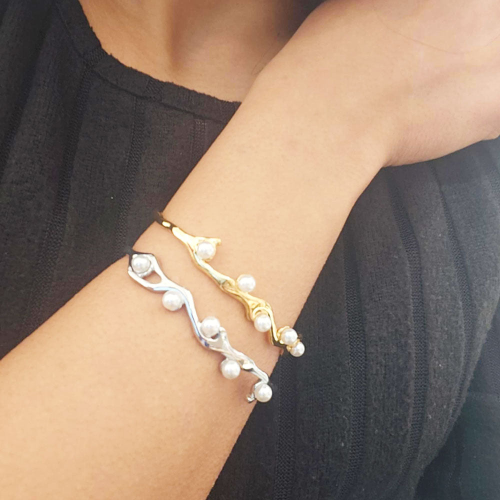 Γυναικεία Ατσάλινη Χειροπέδα Βέργα Με Πέρλες – Women’s Steel Handcuffs Rod With Pearls