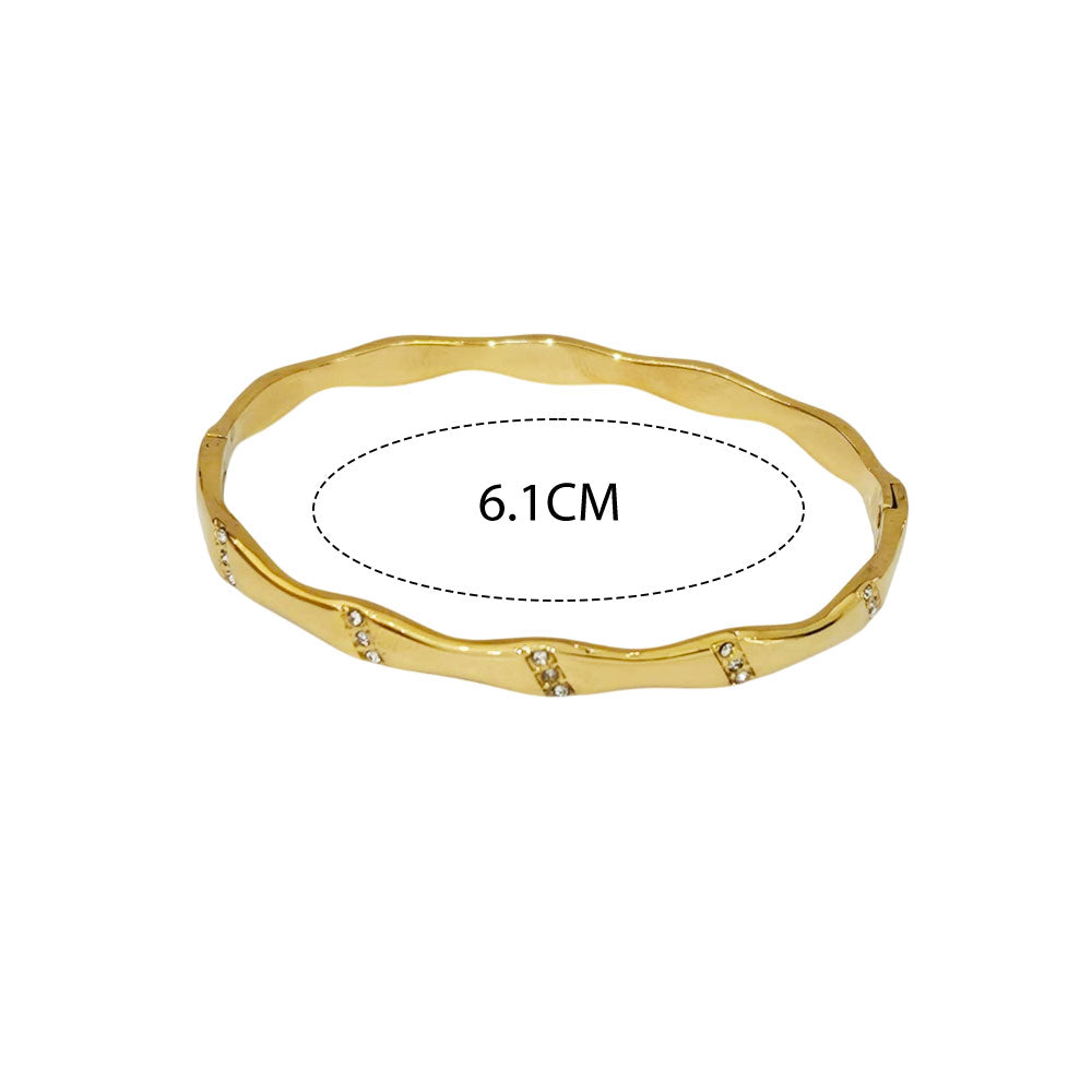 Γυναικεία Ατσάλινη Χειροπέδα Με Πέτρες Ζιργκόν – Women’s Stainless Steel Handcuffs With Zircon Stones