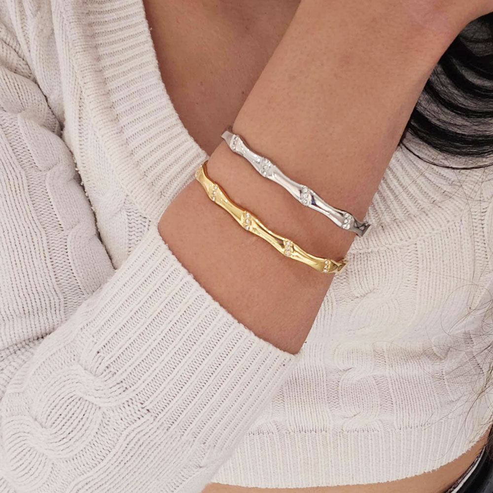 Γυναικεία Ατσάλινη Χειροπέδα Με Πέτρες Ζιργκόν – Women’s Stainless Steel Handcuffs With Zircon Stones