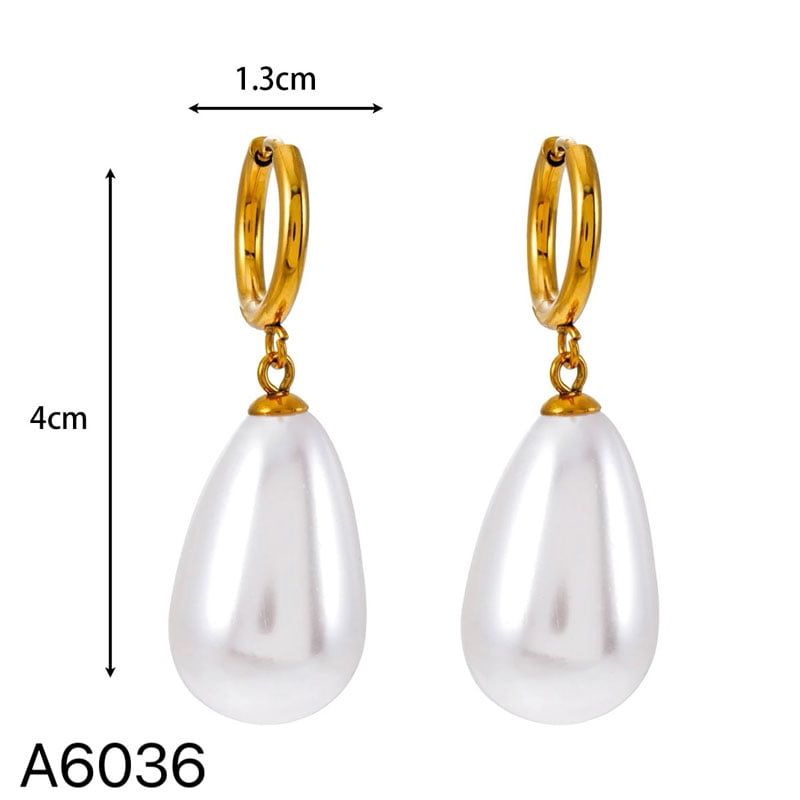 Γυναικεία Ατσάλινα Σκουλαρίκια Κρεμαστά – Women’s Steel Pearl Earrings