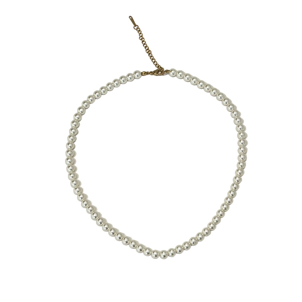 Γυναικείο Ατσάλινο Κολιέ Με "Πέρλες"- Women's Steel Necklace With "Pearls"