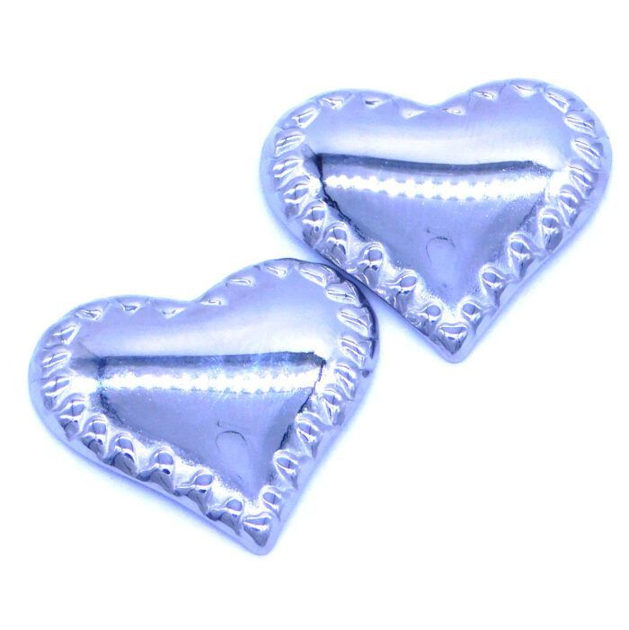 Ατσάλινα σκουλαρίκια Καρδιά με ραφές