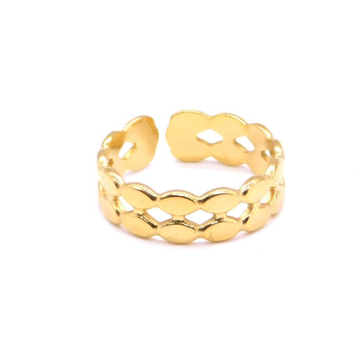 Ατσάλινο δαχτυλίδι Double flat