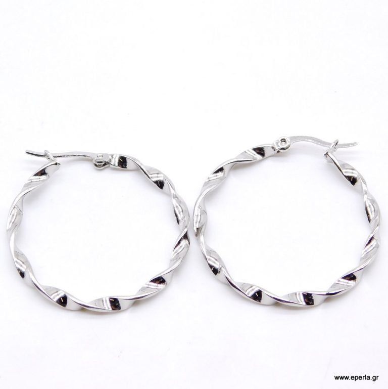 Stainless steel σκουλαρίκια twisted κρίκοι | Stainless steel earrings twisted hoops