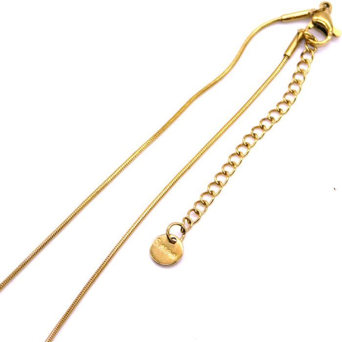 Κολιέ με ημιπολύτιμες πέτρες Μαλαχίτη | Stainless Steel Necklace with Malachite Stones