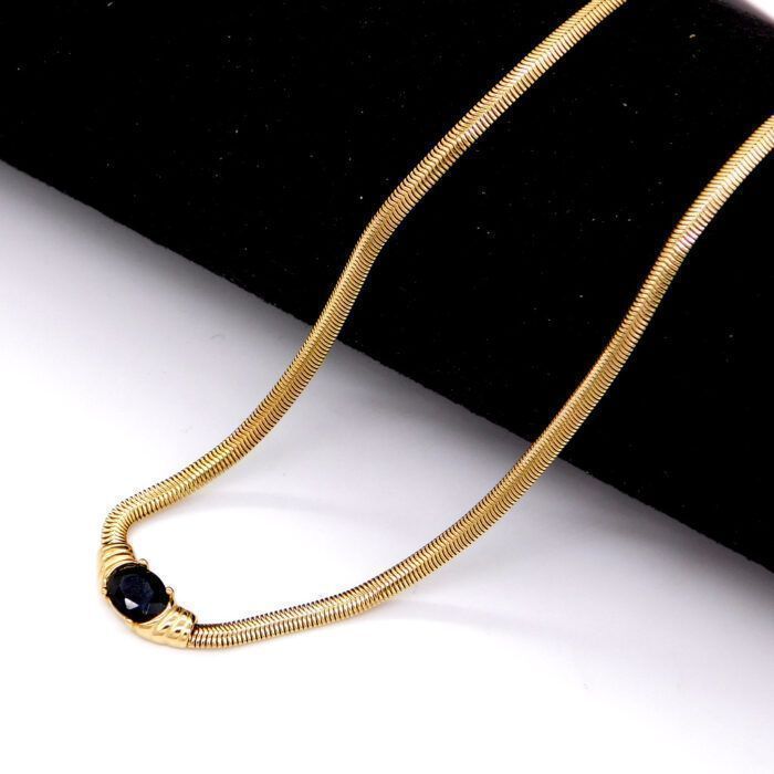 Ατσάλινο κολιέ με κρύσταλλο | Stainless Steel Necklace with Crystal