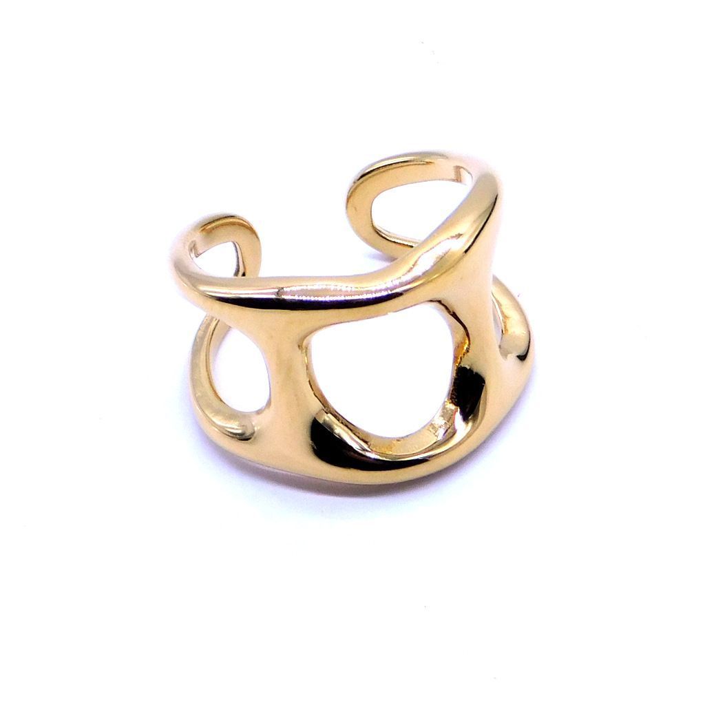 316L Ατσάλινο δαχτυλίδι οργανικό τετράγωνο με αυξομείωση μεγέθους | 316L Steel organic square ring with adjustable size