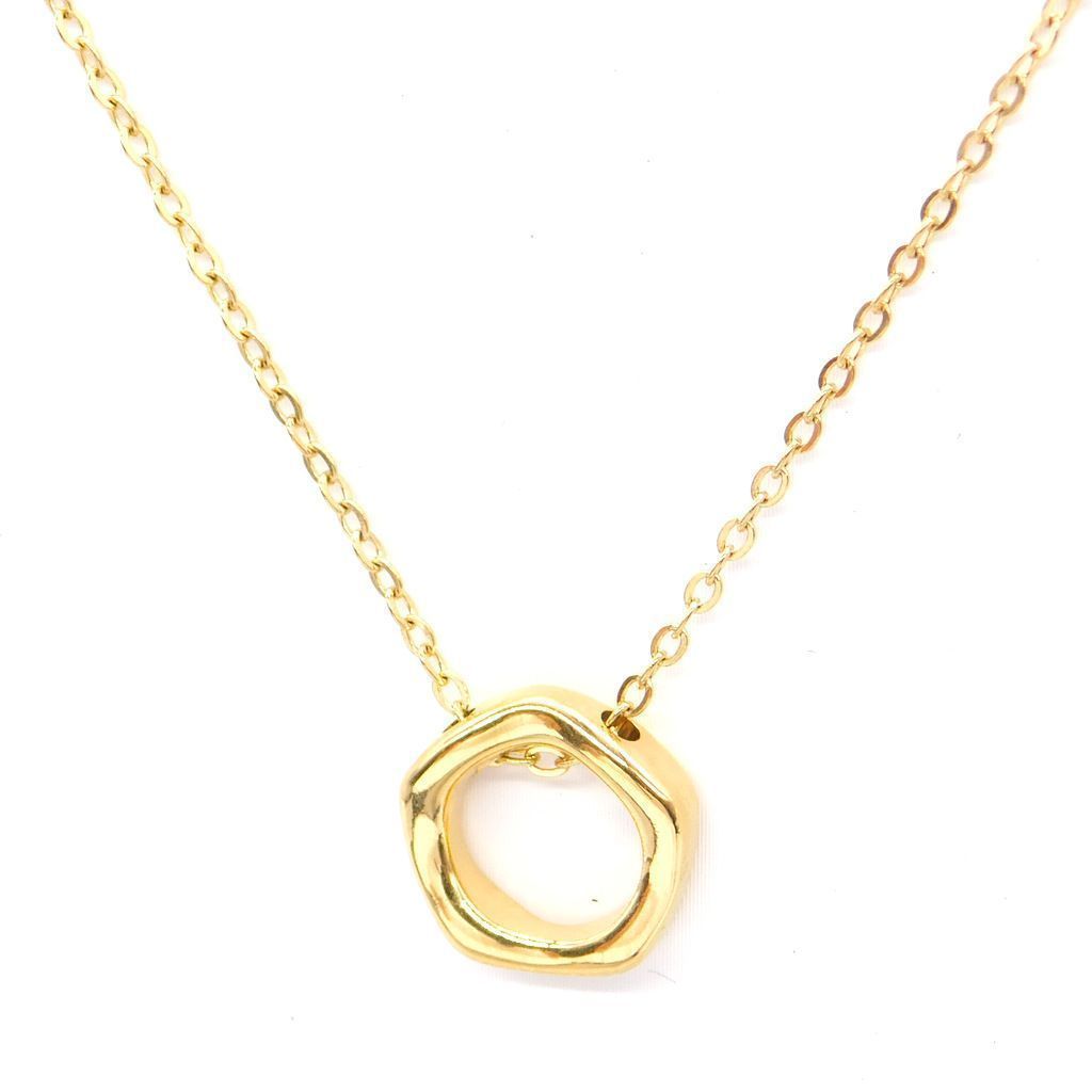 Ατσάλινο κολιέ με κρεμαστό στρογγυλό στοιχείο