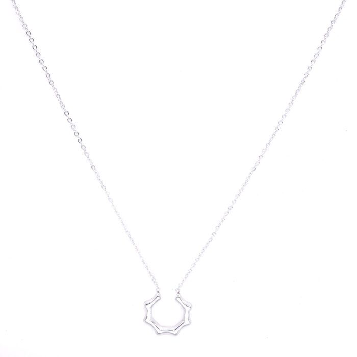 Ατσάλινο κολιέ με κρεμαστό ατσάλινο στοιχείο