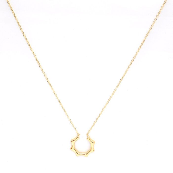 Ατσάλινο κολιέ με κρεμαστό ατσάλινο στοιχείο