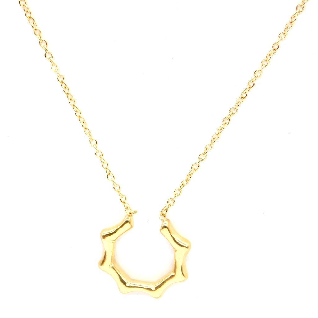 Ατσάλινο κολιέ με κρεμαστό ατσάλινο στοιχείο