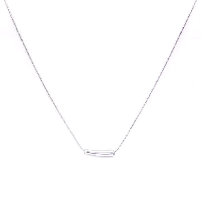 Ατσάλινο κολιέ με περαστό στοιχείο