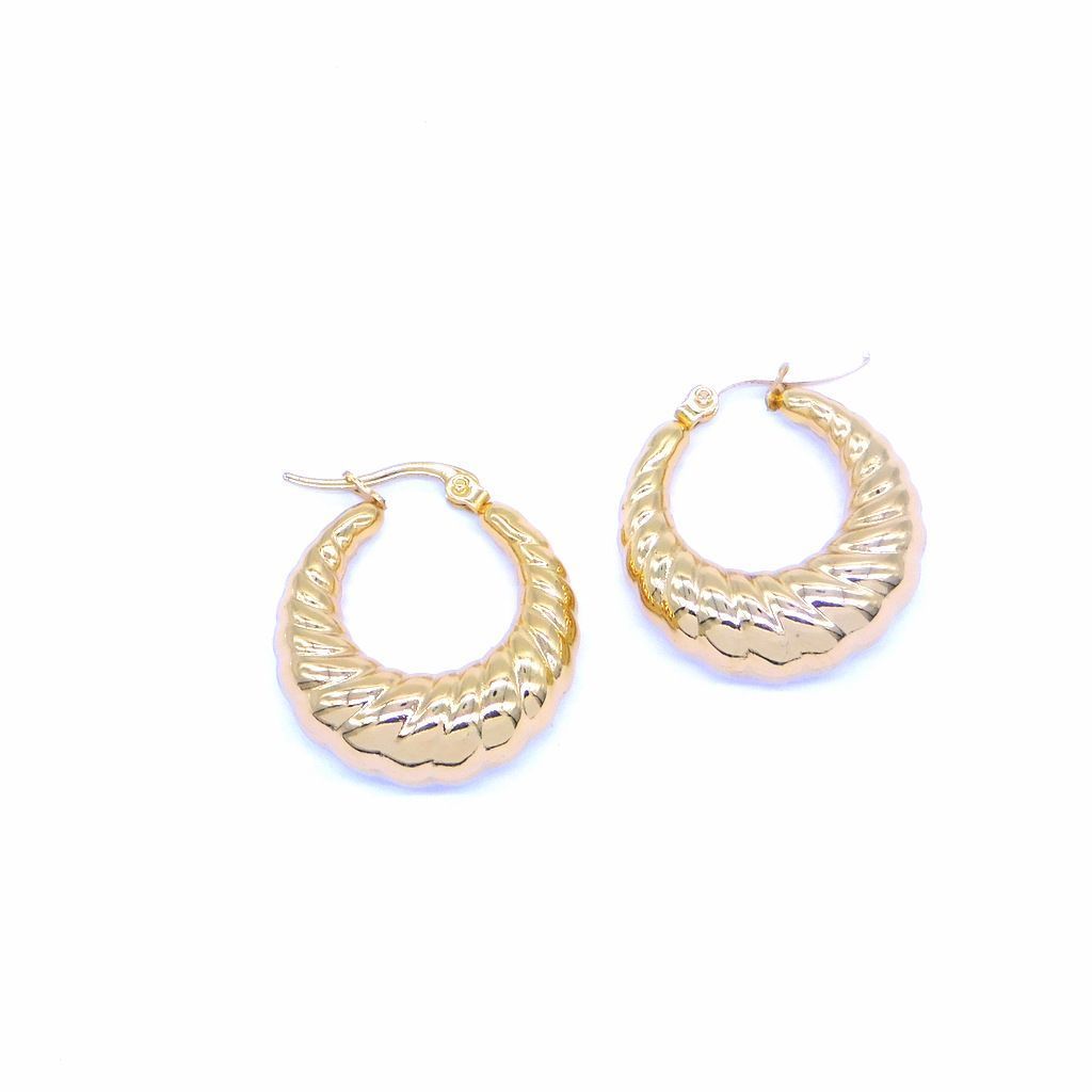 Ατσάλινα σκουλαρίκια κρεμαστοί οβάλ κρίκοι Bubbles | Steel earrings hanging oval hoops Bubbles