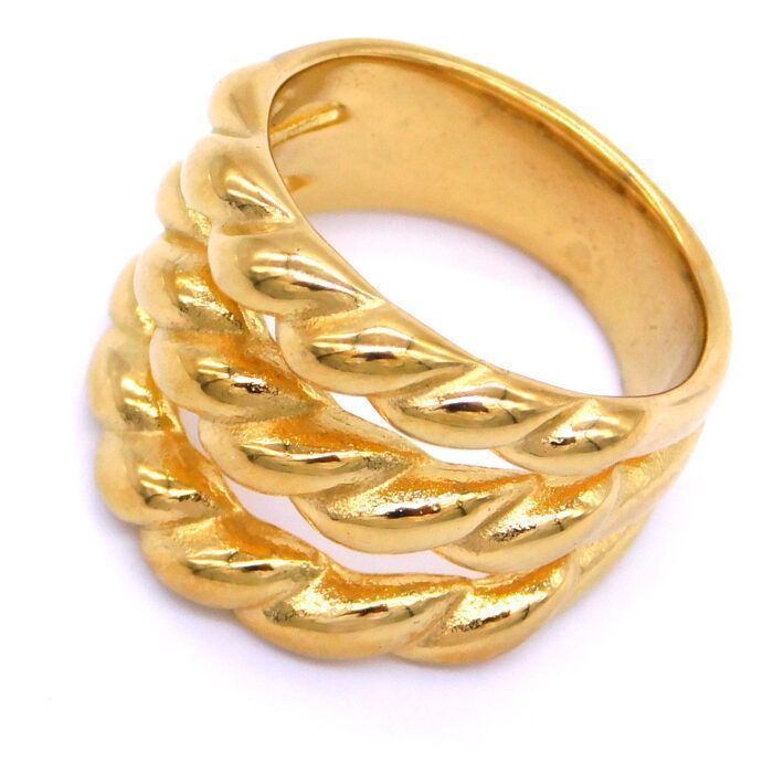 Ατσάλινο δαχτυλίδι triple rope | Triple rope steel ring