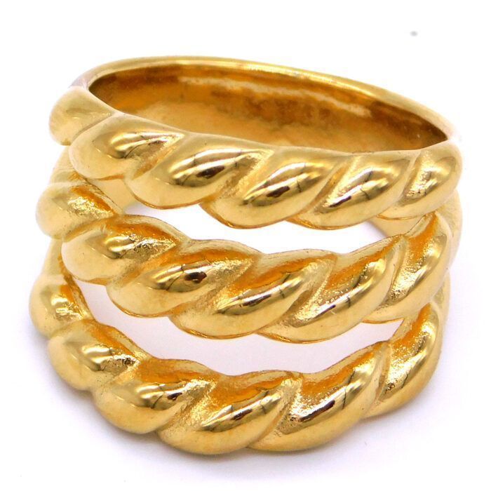 Ατσάλινο δαχτυλίδι triple rope | Triple rope steel ring