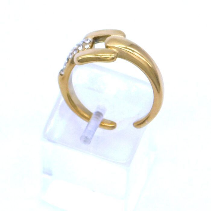 Ατσάλινο δαχτυλίδι Square με ζιργκόν πετράδια | Square steel ring with zircon gems