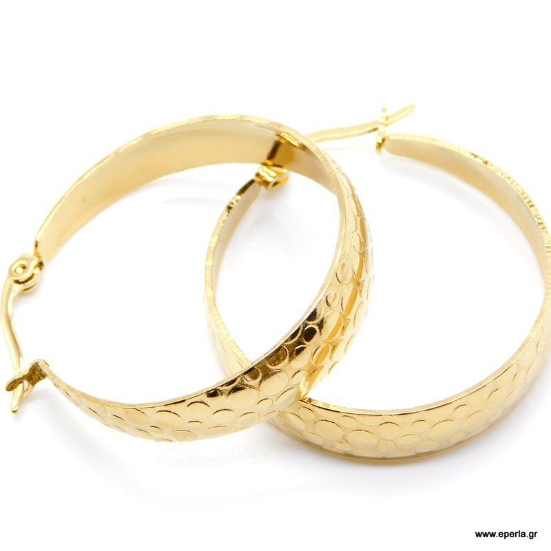 Stainless steel σκουλαρίκια φολιδωτοί κρίκοι | Stainless steel earrings scaly hoops